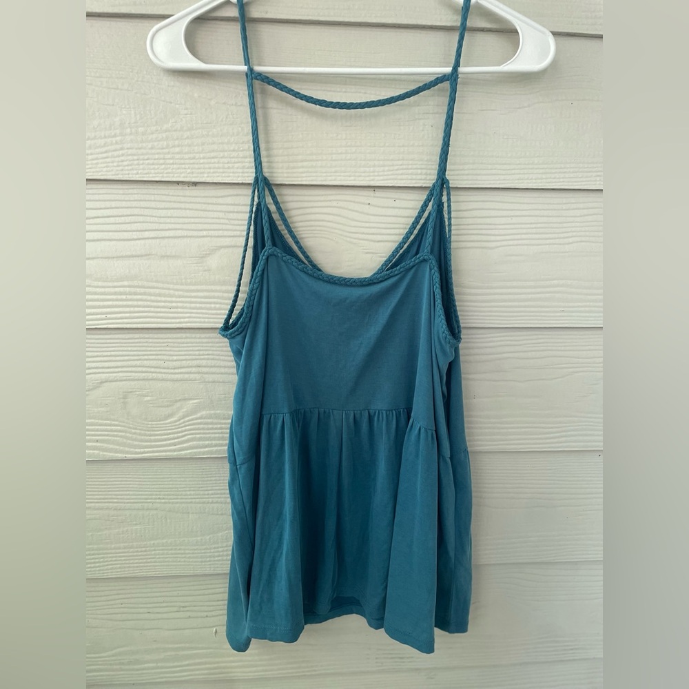 American Eagle Outfitters Teal Braided-Strap tank top - Picture 3 of 3